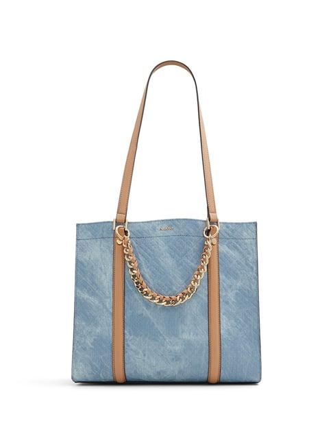 aldo ameli blue synthetic solid tote handbag