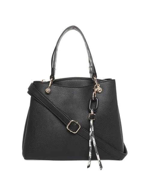 aldo black solid medium tote handbag