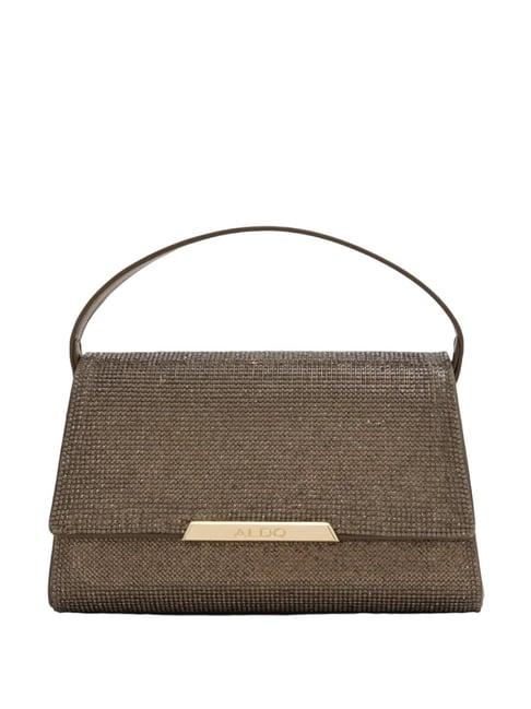 aldo brown textured small satchel handbag