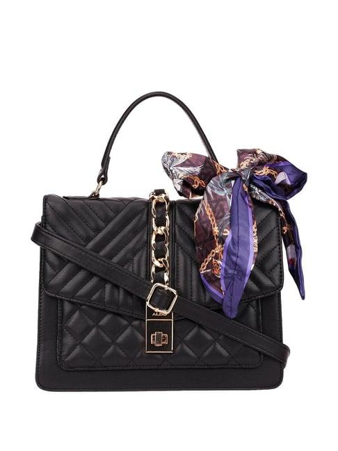 aldo contenany black quilted medium handbag