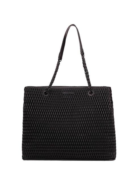 aldo ellysa black quilted medium shoulder handbag