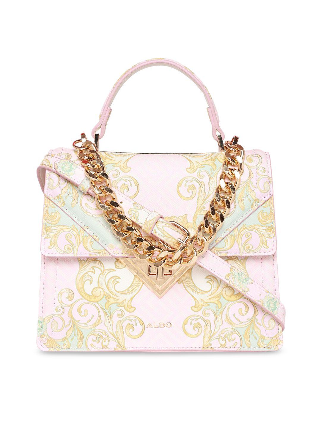 aldo ethnic motifs printed structured satchel bag