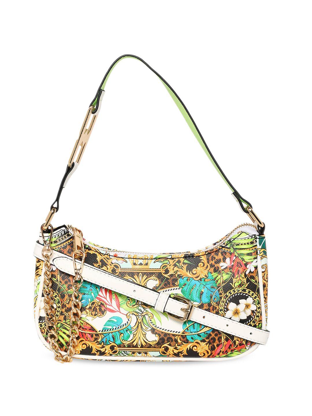 aldo ethnic motifs printed structured shoulder bag