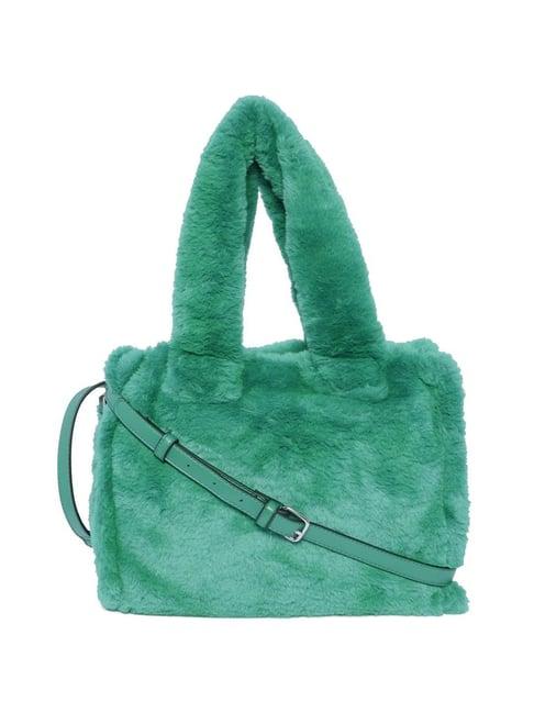 aldo green textured medium tote handbag