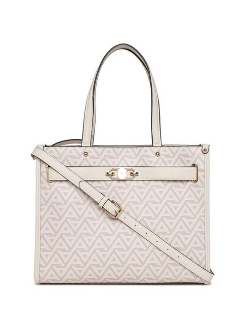 aldo grey printed medium satchel handbag