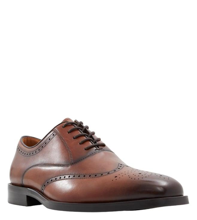 aldo men's donald cognac dress brogue shoes