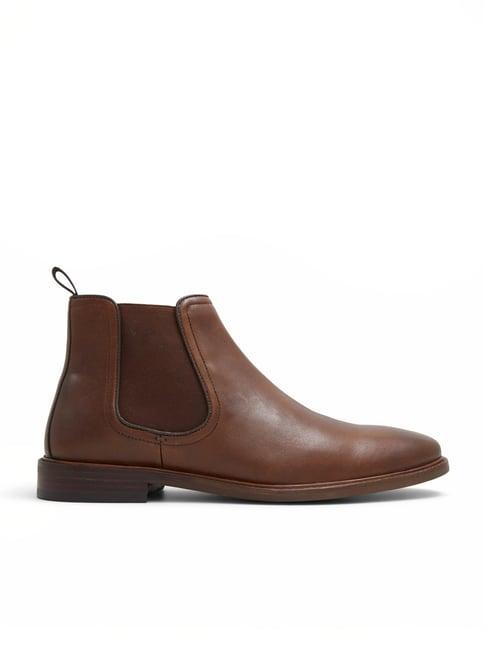 aldo men's shelton cognac chelsea boots