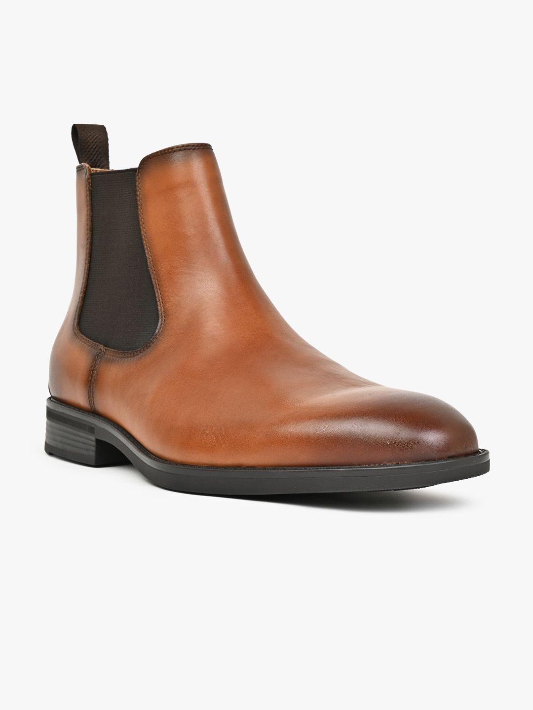aldo men chambers leather mid-top chelsea boots