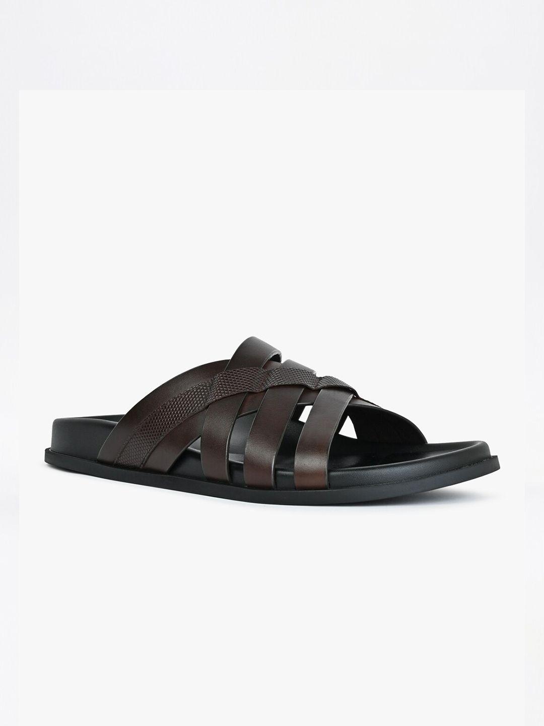 aldo men eze textured leather comfort sandals