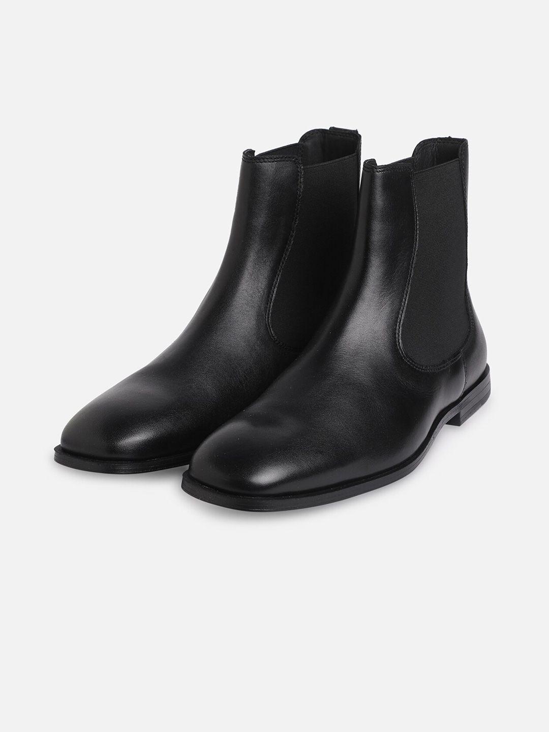 aldo men mid-top leather chelsea boots