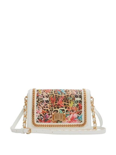 aldo multicolor printed small sling handbag