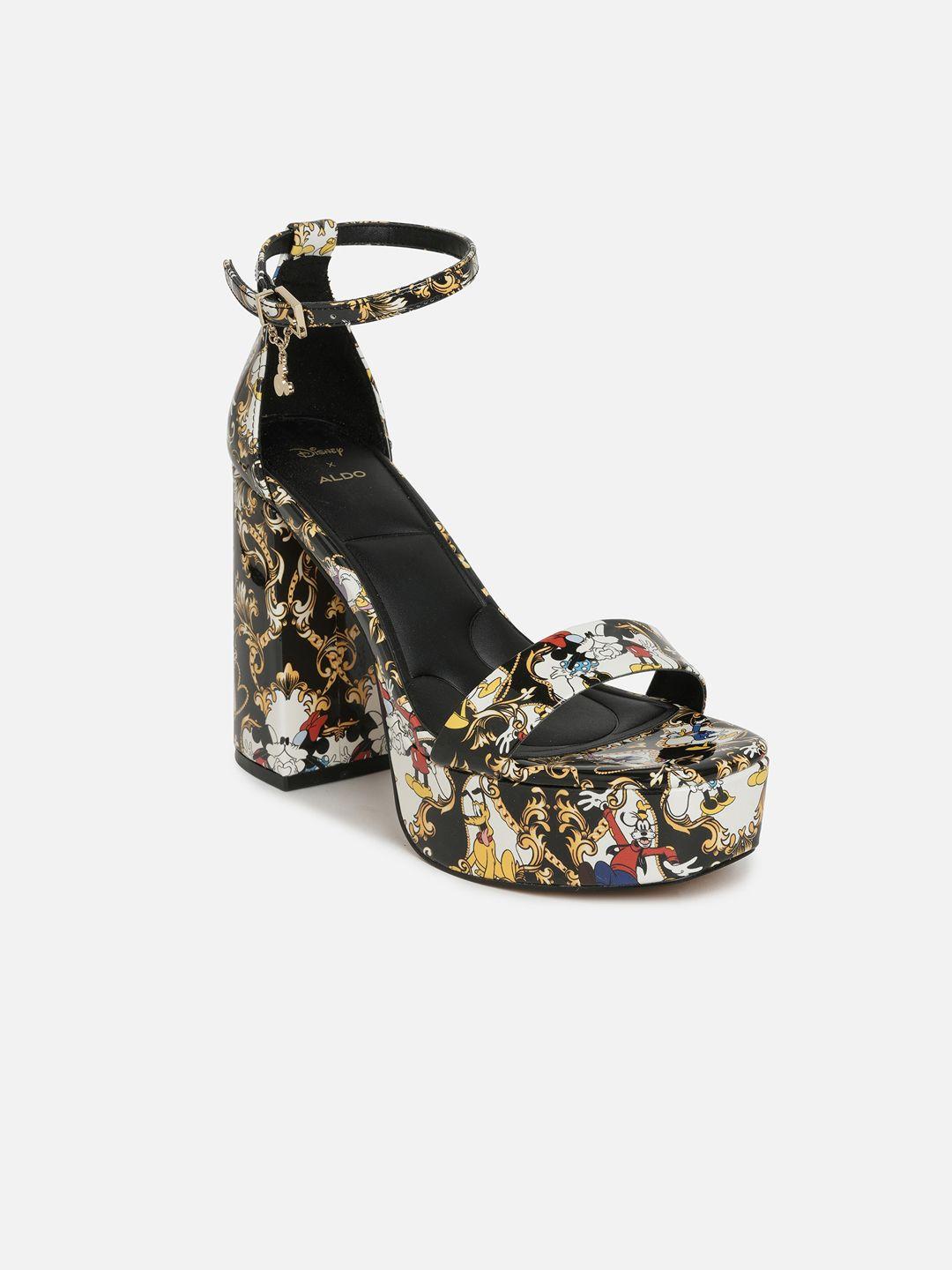 aldo multicoloured printed party block sandals with buckles