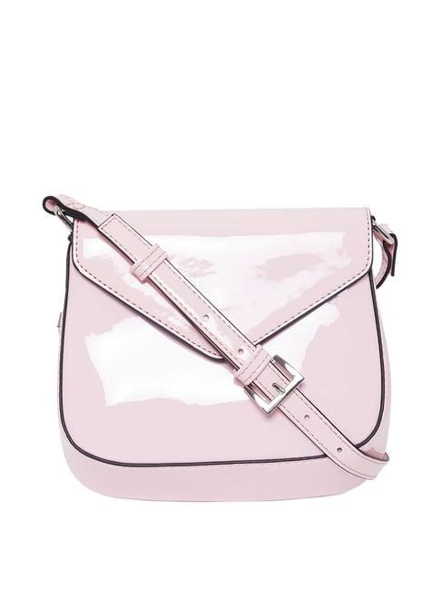 aldo pink solid medium sling handbag