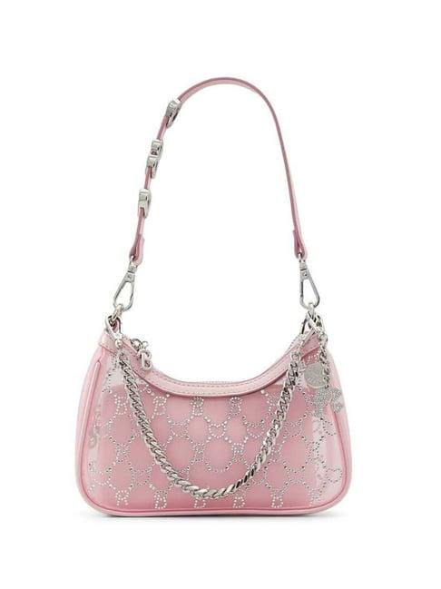 aldo pink textured small hobo handbag