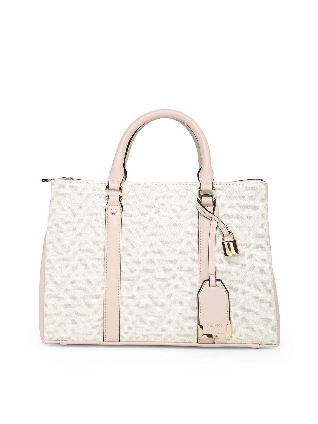 aldo printed structured handheld bag with quilted