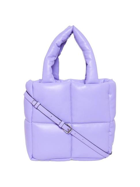 aldo purple quilted medium tote handbag