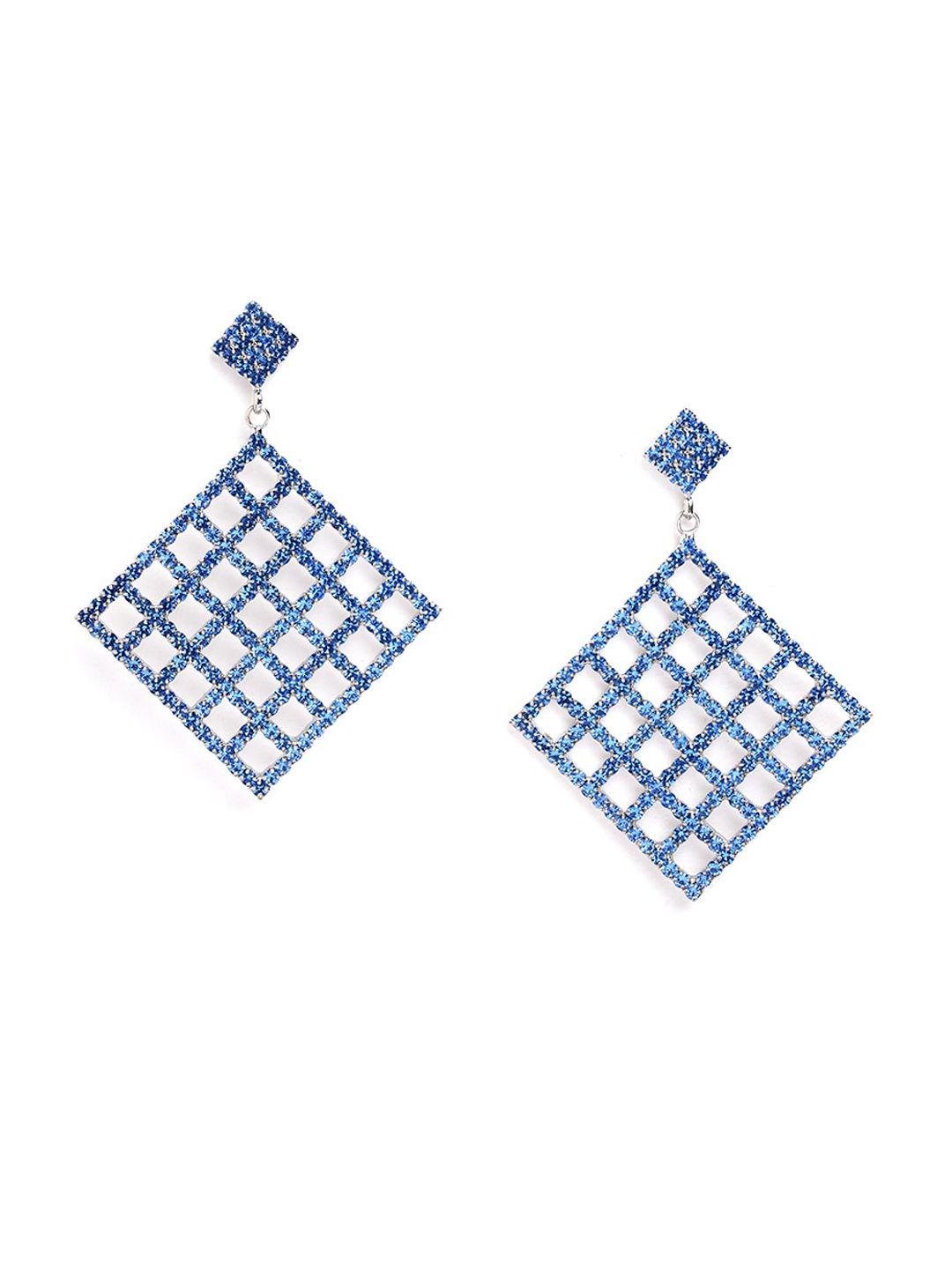 aldo silver-plated artificial stones contemporary drop earrings
