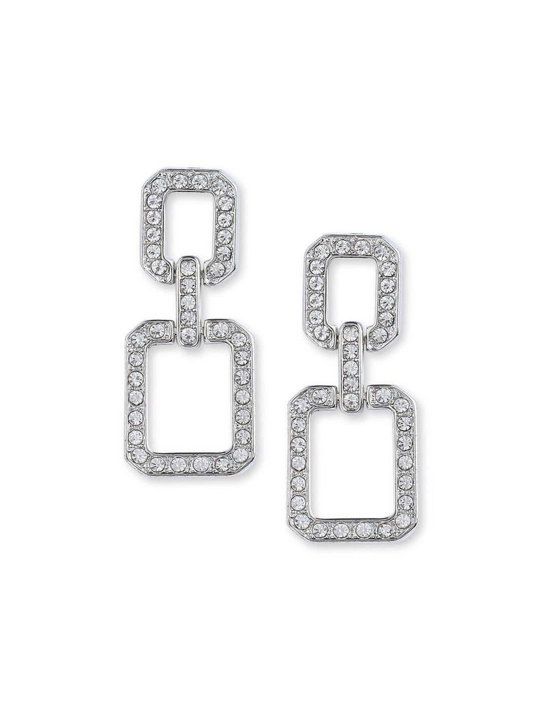 aldo silver-toned contemporary drop earrings