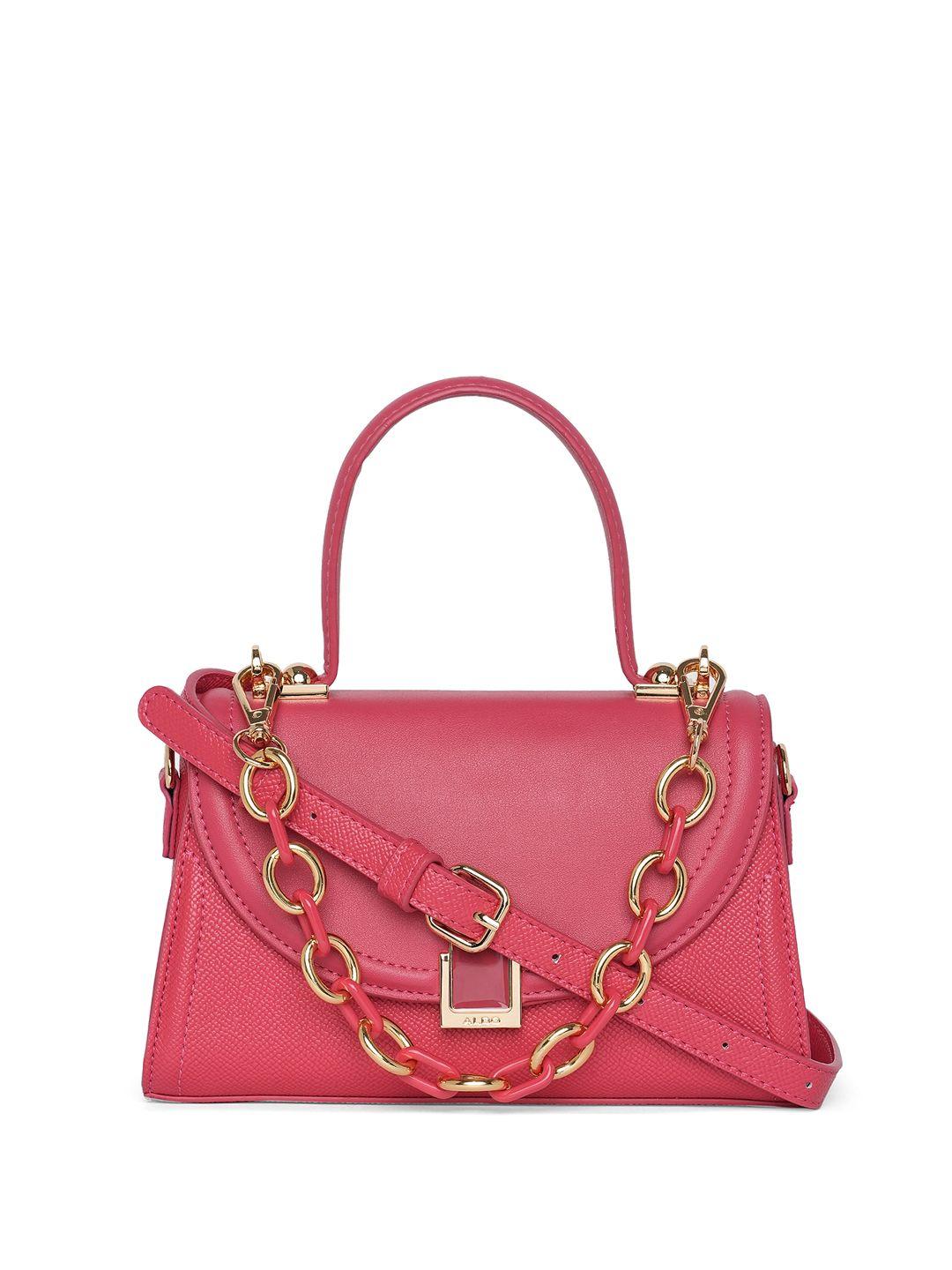 aldo structured satchel bag with buckle detail