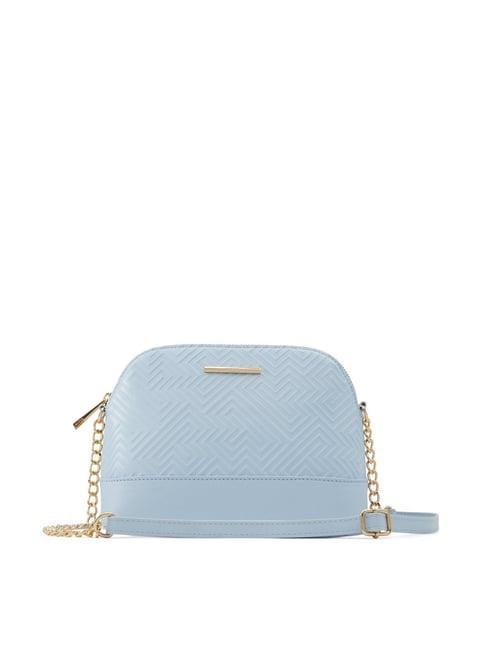 aldo teasssi blue synthetic textured sling handbag