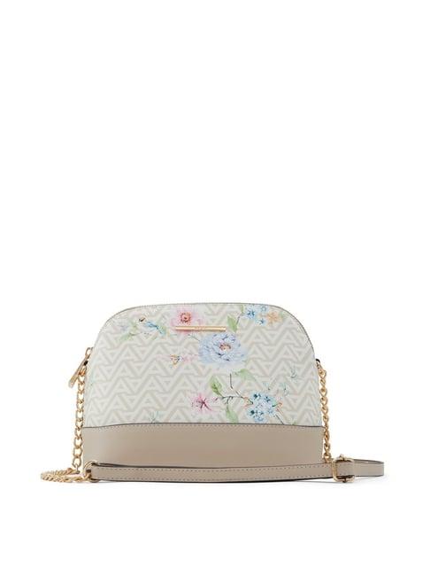 aldo teasssi multicolor synthetic printed sling handbag