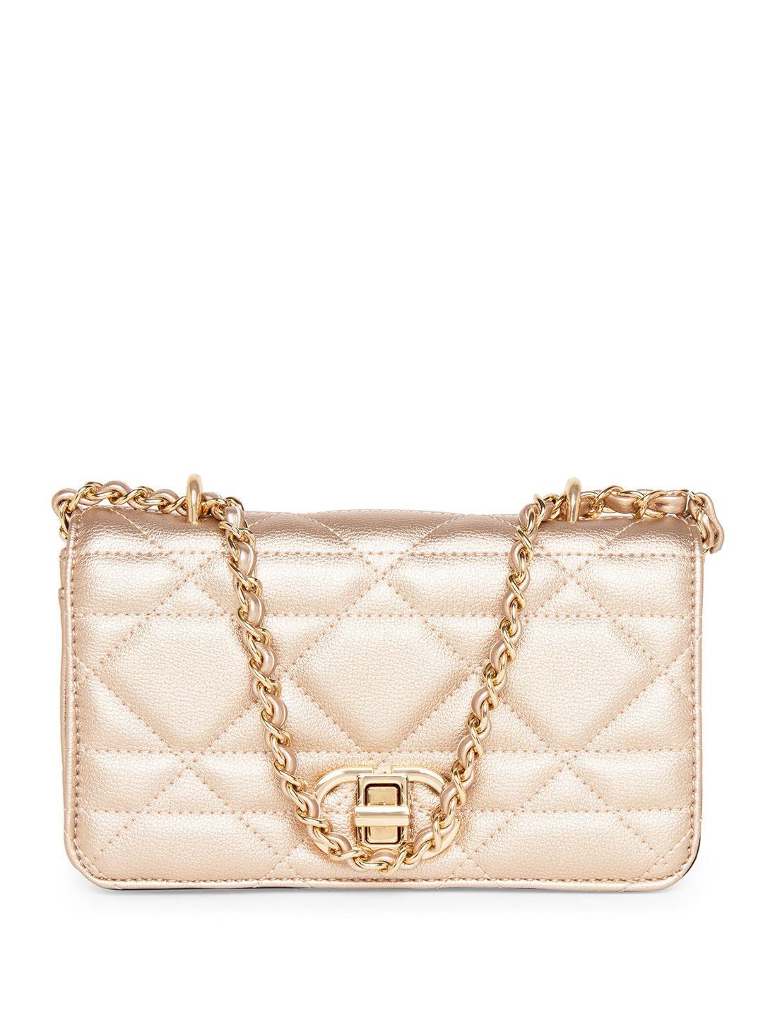 aldo textured structured sling bag with quilted detail