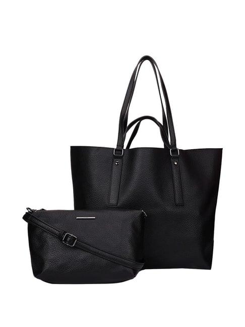 aldo tharejan black solid large tote handbag