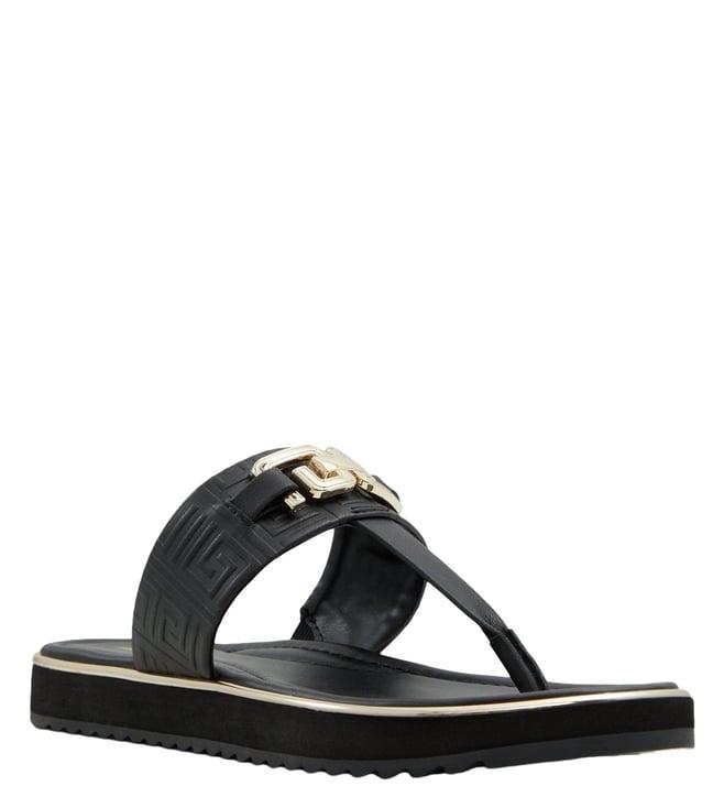 aldo women's adirahar black t-strap sandals