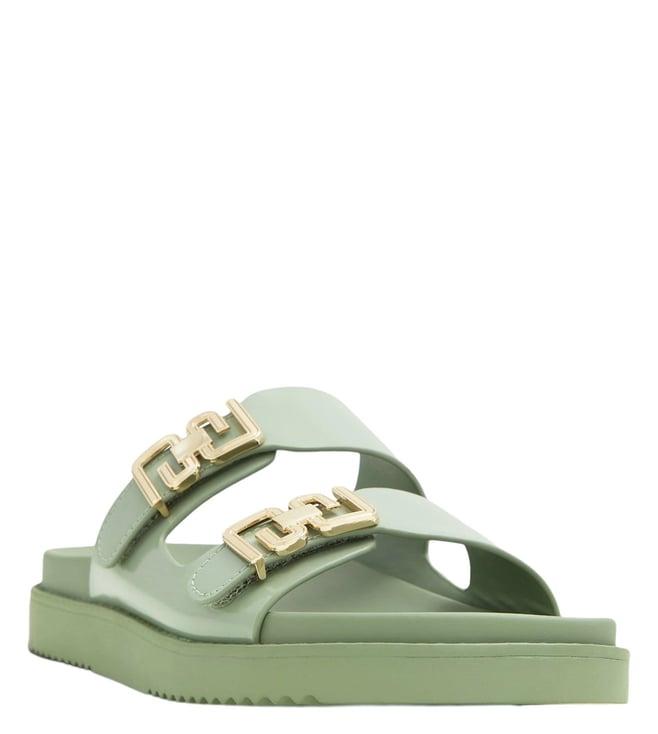 aldo women's alessie green slide sandals