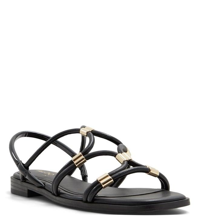 aldo women's bychana black cross strap sandals