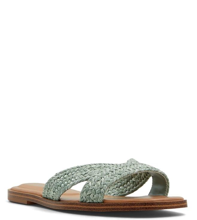 aldo women's caria green slide sandals