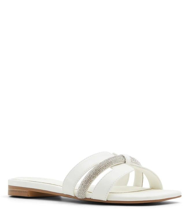 aldo women's deandra white slide sandals