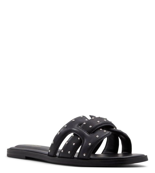 aldo women's elenaaa black combo embellished slide sandals