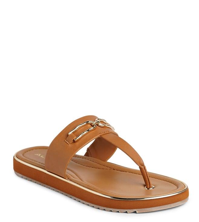 aldo women's enorel251 eva brown t-strap sandals