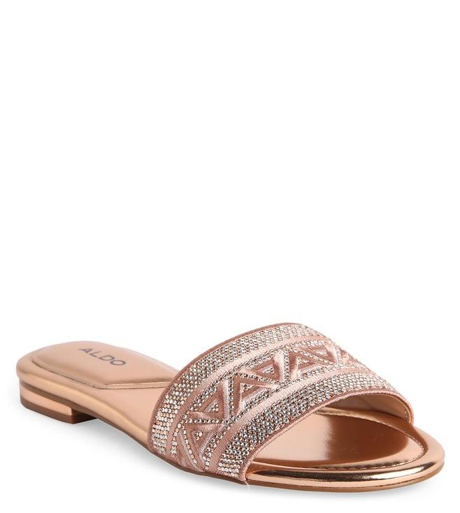 aldo women's ghalia271 embellished beige slide sandals