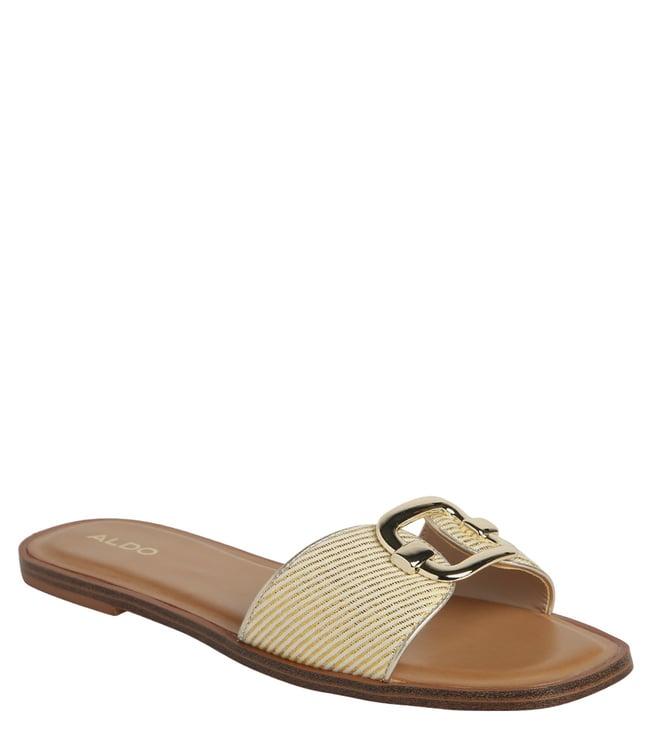 aldo women's glaeswen271 striped beige slide sandals