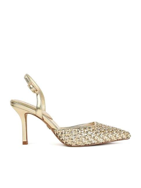 aldo women's gold sling back stilettos