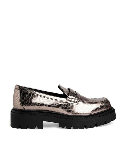 aldo women's gun metal casual loafers