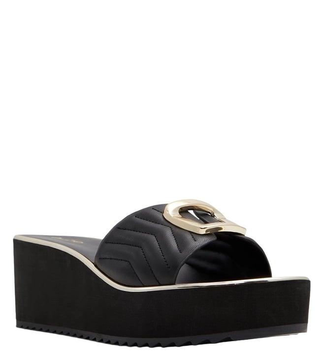 aldo women's menhaden black slide sandals