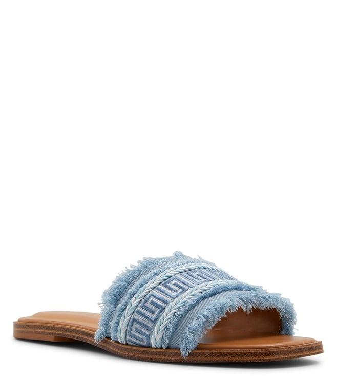 aldo women's nalani blue slide sandals