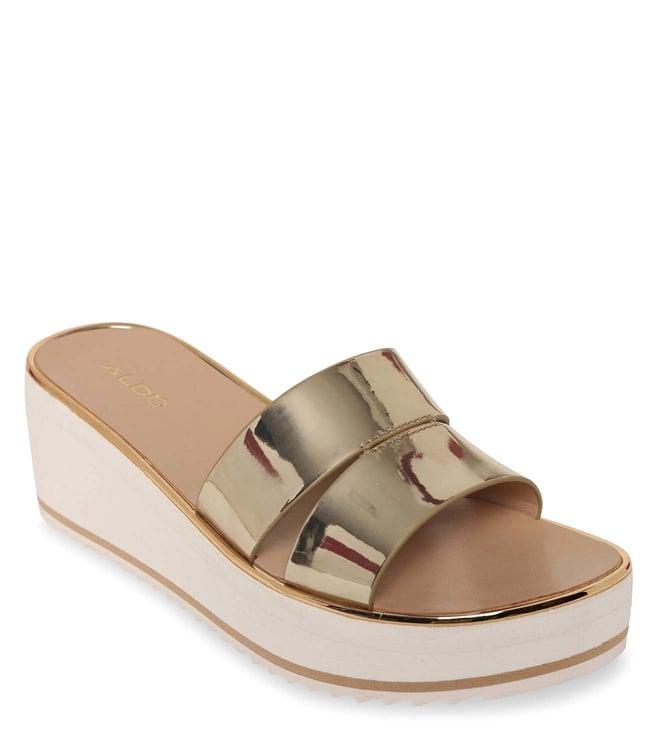 aldo women's ocigoveth710 gold slide sandals