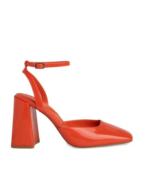 aldo women's orange ankle strap sandals