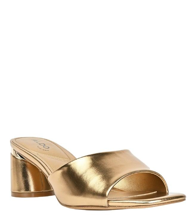 aldo women's par717 gold slide sandles