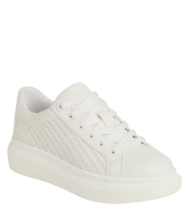 aldo women's reia110 woven white sneakers