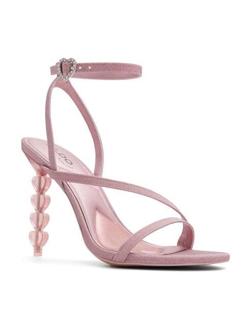 aldo women's tiffania pink ankle strap stilettos