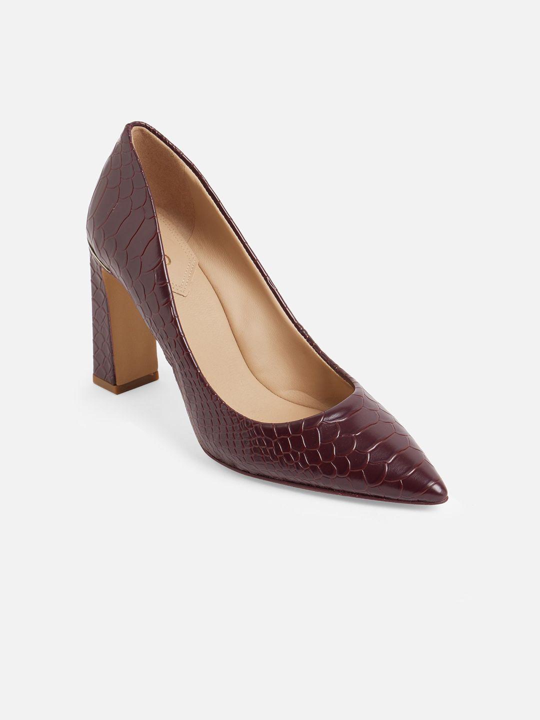 aldo women maroon block pumps heels