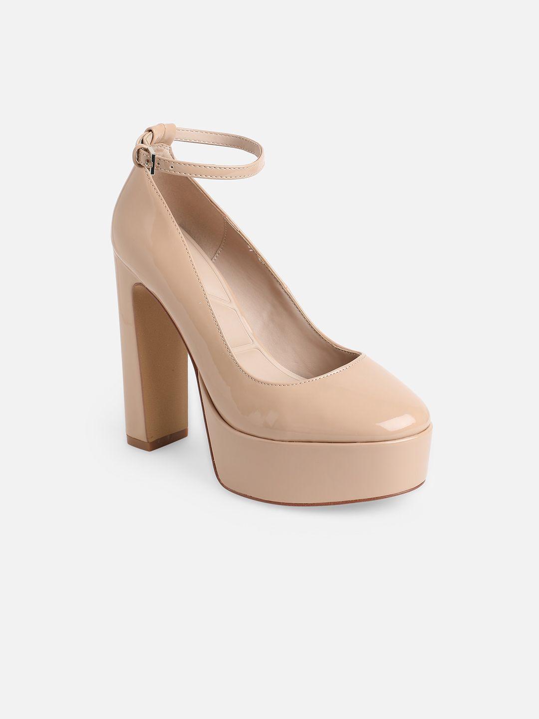 aldo women nude-coloured block pumps