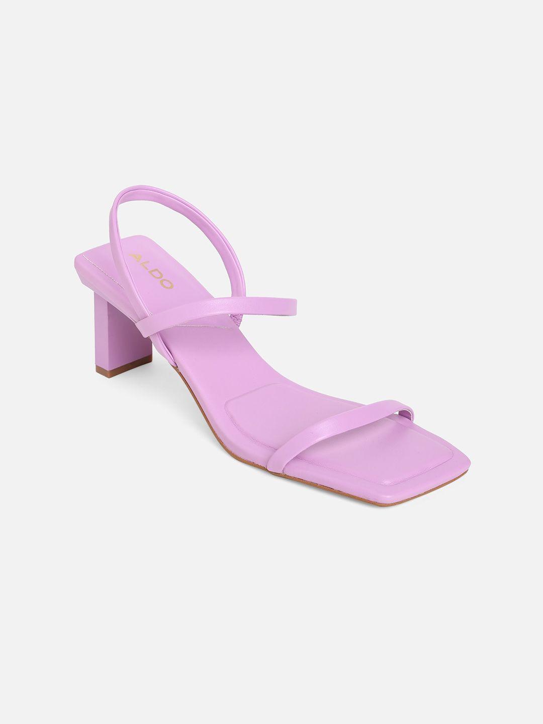 aldo women purple solid block pumps