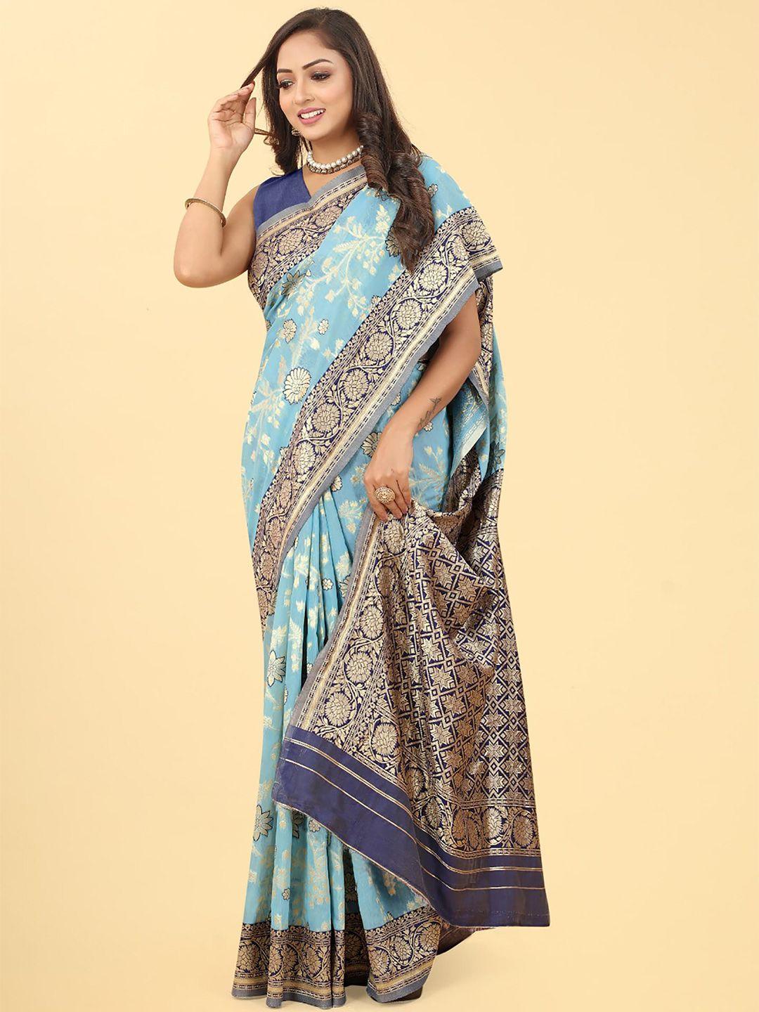 aldwych woven design floral zari banarasi saree