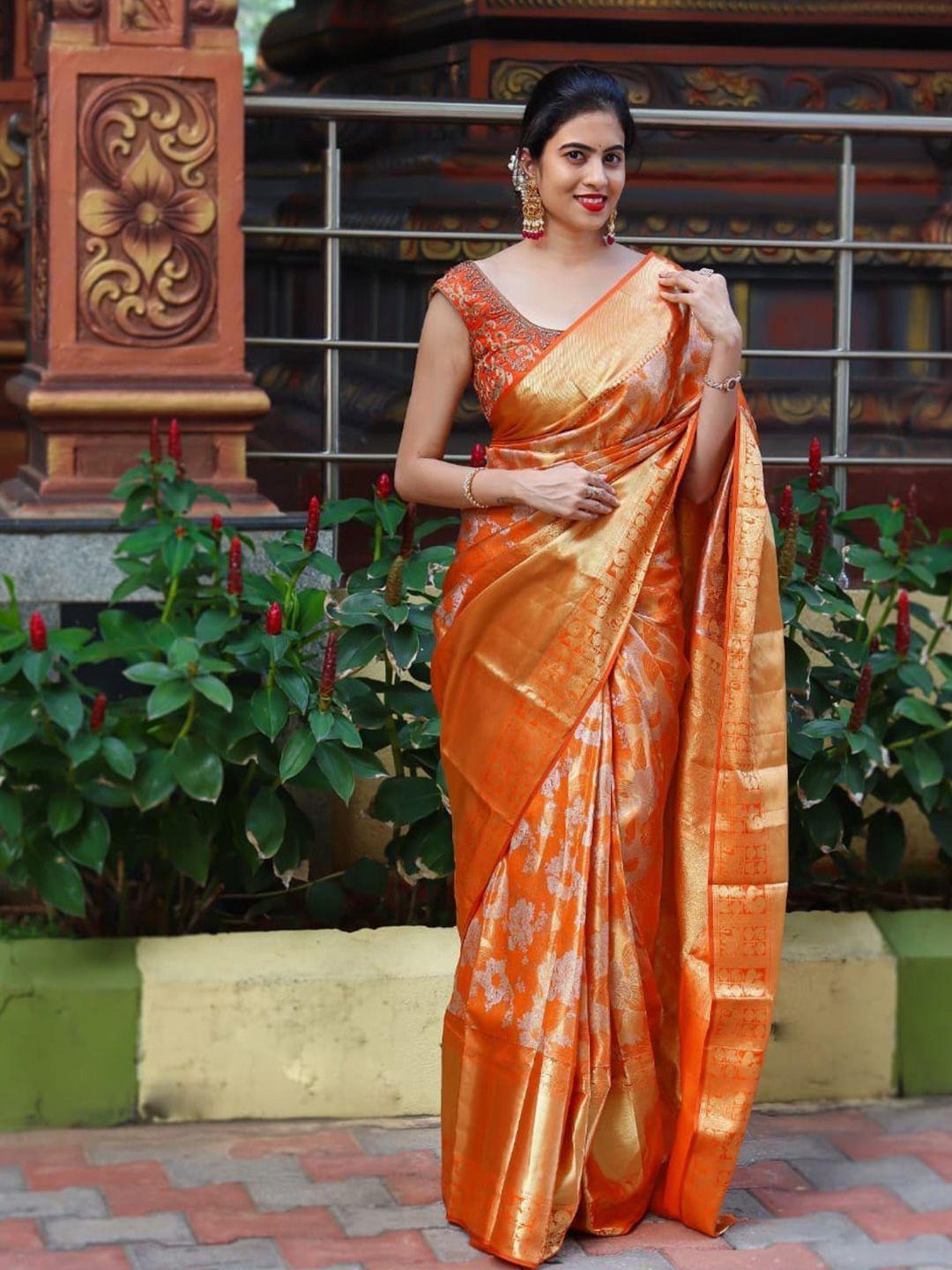 aldwych woven design floral zari banarasi saree